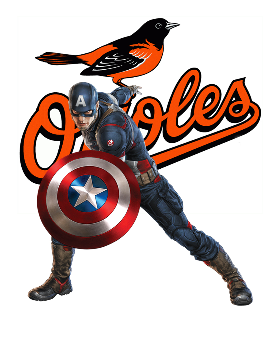 Baltimore Orioles Captain America Logo vinyl decal